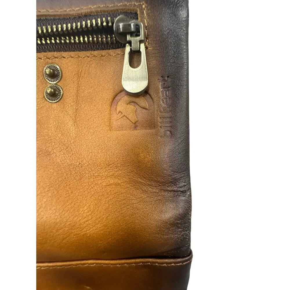 Bill Heart Bifold Wallet Genuine Leather D Ring Zipper Pocket Ombre Western